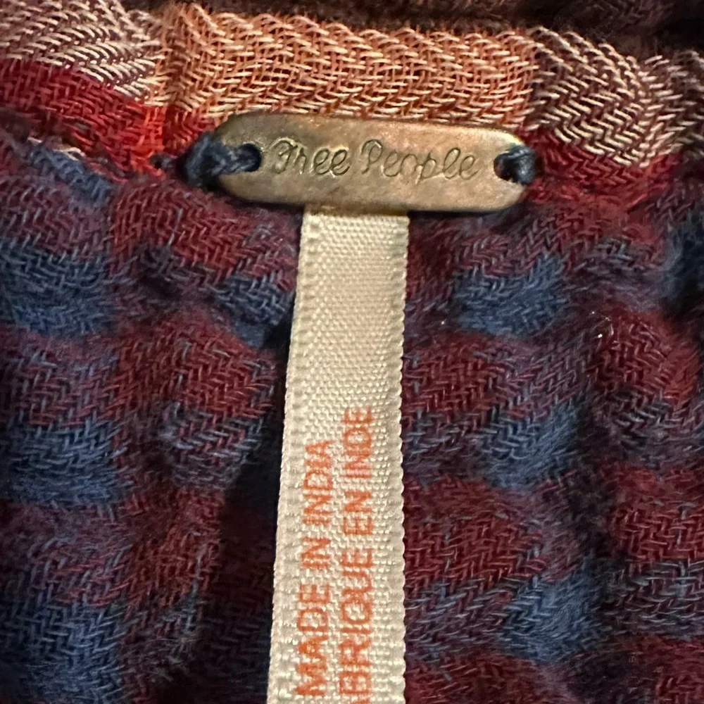 Free People Oversized Mixed Plaid Button Down - Picture 5 of 6